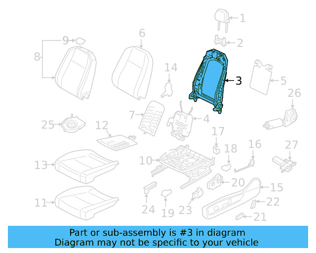 Seat Back Frame 3QF-881-045-F - View 2