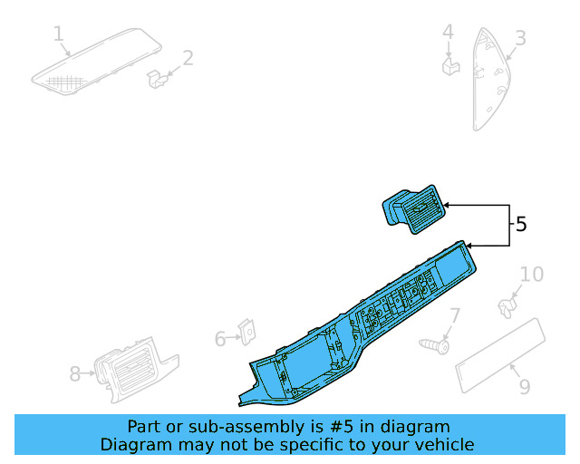 Cluster Bezel Retainer Clip 6N0-867-190-A - View 8