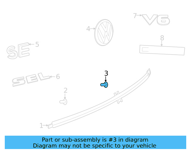 Rear Molding Retainer 191-853-586-C - View 11