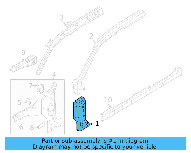Hinge Pillar Reinforced 3CN-809-203 - View 5