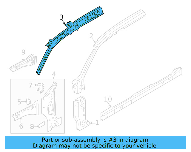 Inner Windshield Pillar 3CM-809-421 - View 3