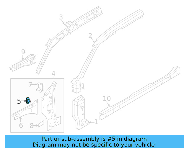 Inner Pillar Bracket 3CN-804-413 - View 4