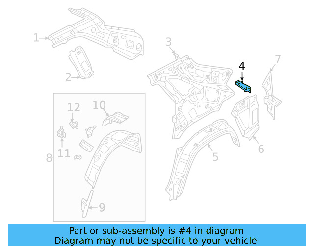 Inner Panel Filler 3CC-810-889 - View 3