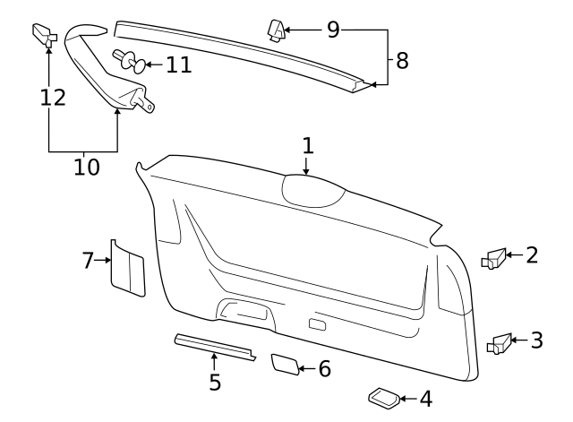Side Gate Trim Upper Retainer 5G0-867-276