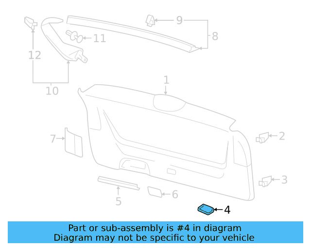 Lower Gate Trim Cover 3CM-867-140-82V - View 3