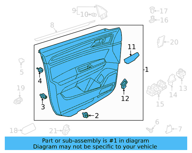 Door Trim Panel 3CN-867-012-AB-ZZN