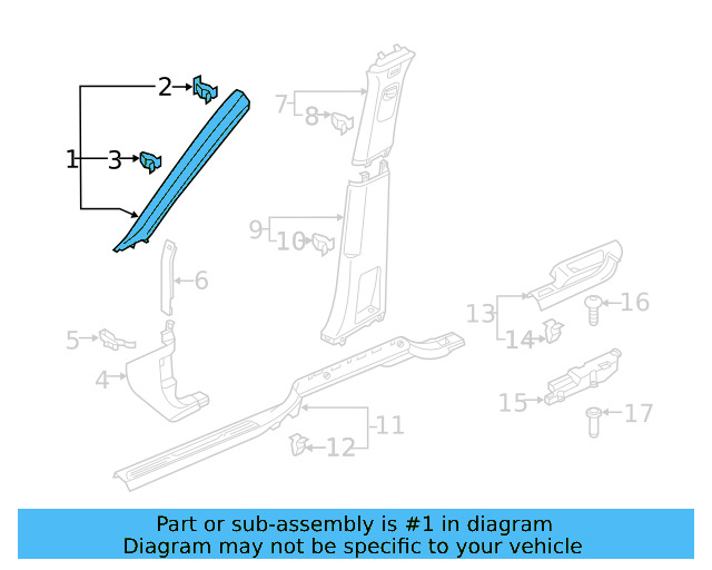 Windshield Pillar Trim 3CM-867-234-A-82V - View 3