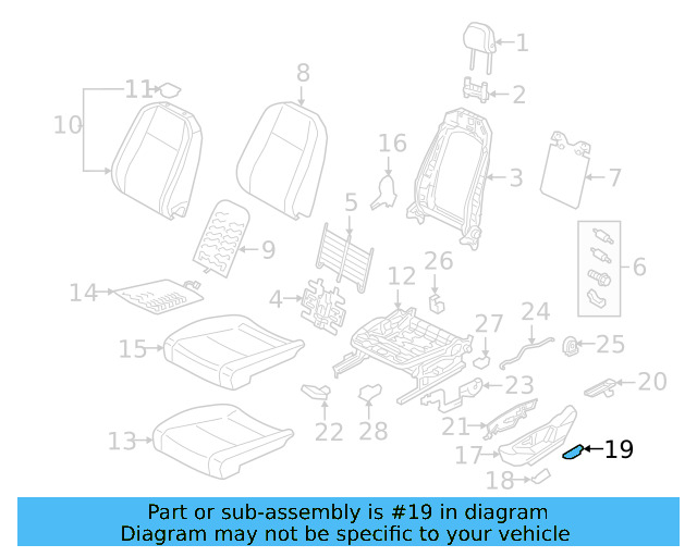 Recline Handle 5C6-881-606-C-82V - View 3