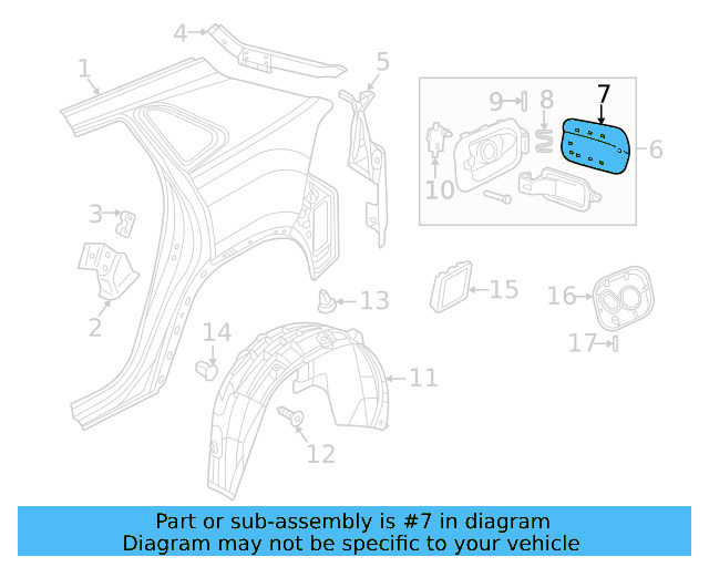 Fueldoor (Unpainted) 3cn809909gru - View 3