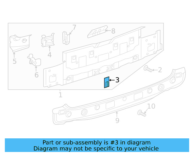 Rear Body Panel Reinforcement 3CM-813-745 - View 3