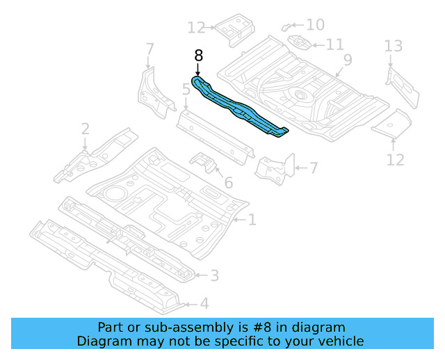Rear Cross 3QF-813-528-B - View 2