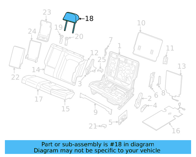 Headrest, Center 3CN-885-900-E-VJP