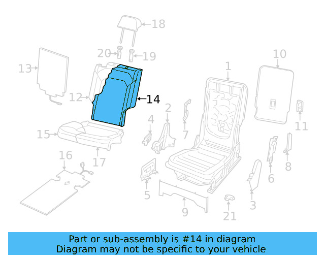 Seat Back Cover 3CN-881-806-T-AEG