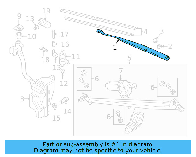 Windshield Wiper Arm 3CM-955-409 - View 3