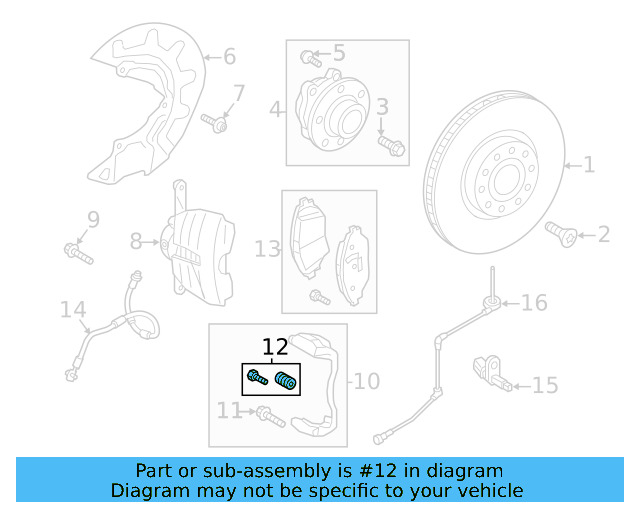 Caliper Mount Bushing Kit 7N0-698-647-A