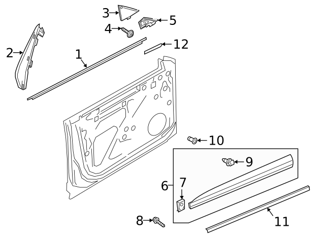 Corner Trim Inner Seal 3G8-867-368-A