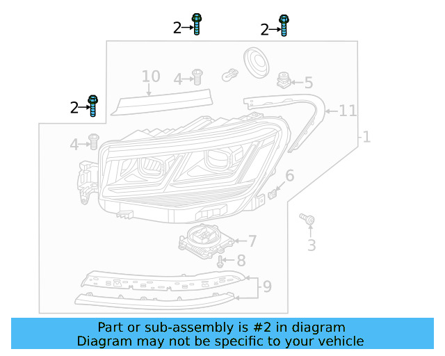 Headlamp Assembly Bolt WHT-007-527 - View 7