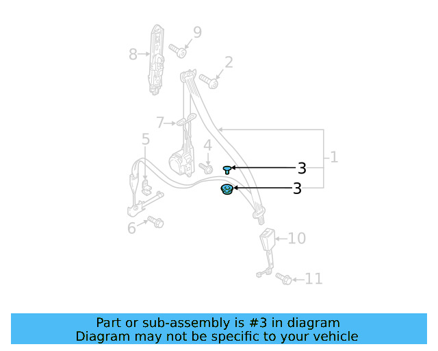 Seat Belt Assembly Button 443-857-847-B-4PK - View 28