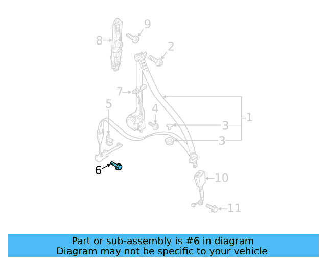 Front Belt Assembly Upper Bolt N-912-355-01 - View 13