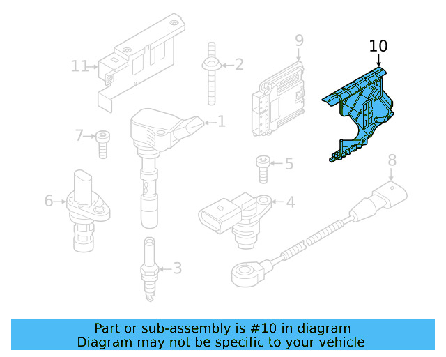 Engine Control Module (ECM) Bracket 3QF-906-507 - View 6