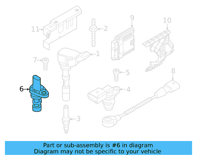 Crankshaft Position Sensor 06K-906-433-B - View 14
