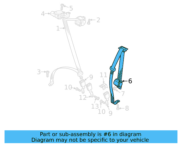 Seat Belt Lap And Shoulder Belt 3CN-857-807-RAA