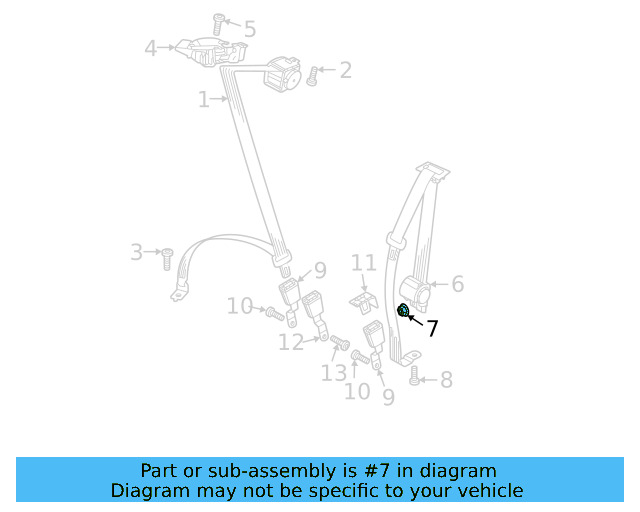 Center Belt Assembly Nut N-989-910-01 - View 12