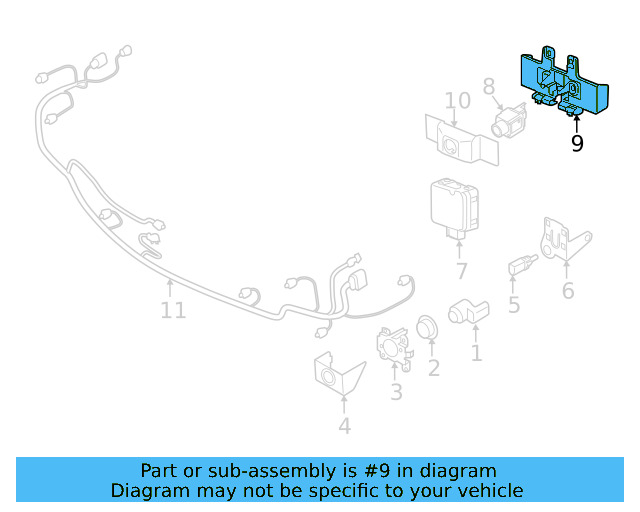 Front Camera Mount Plate 3G8-980-803-A-9B9 - View 3