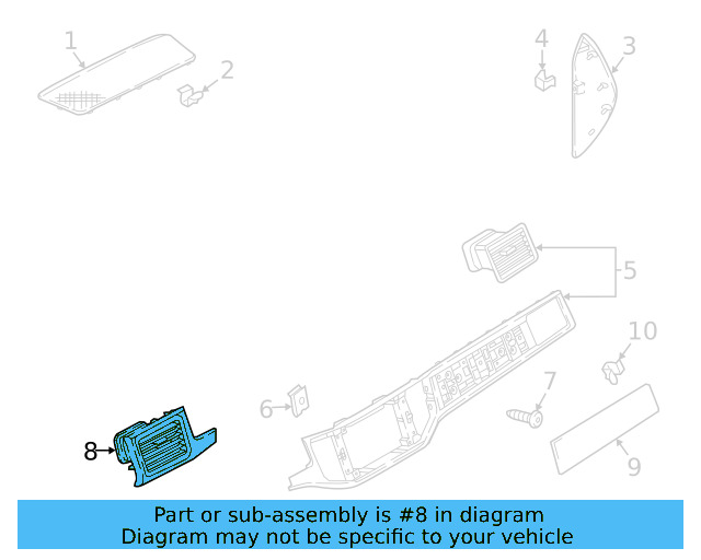Air Vent Grille 3CN-858-415-J-TGL - View 8