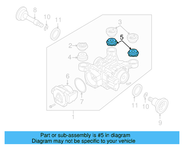 Differential Assembly Upper Bushing 3C0-599-438-D - View 23
