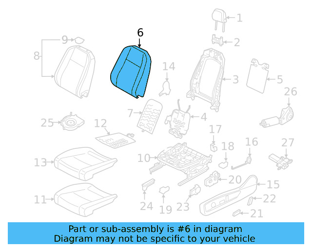 Seat Back Pad 3CN-881-775-F - View 6
