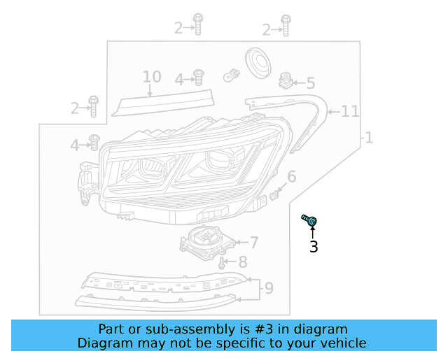 Headlamp Assembly Bolt WHT-007-527 - View 10