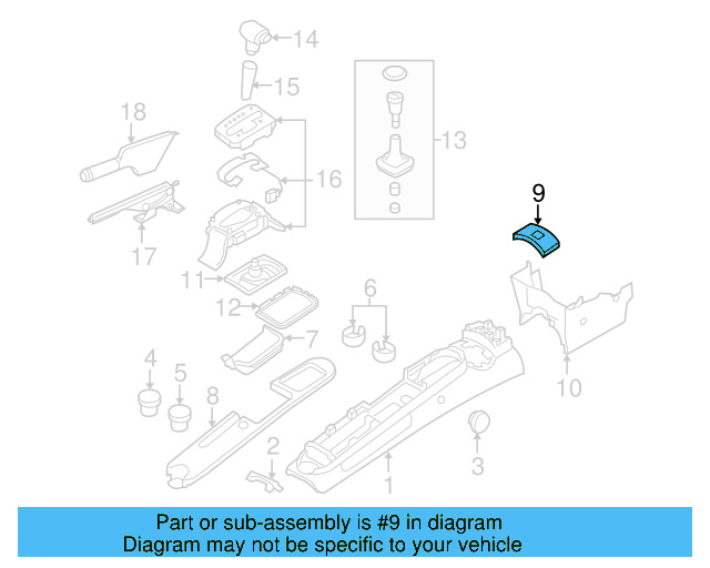 Console Trim Panel 1Y0-864-375-G-2QL - View 10