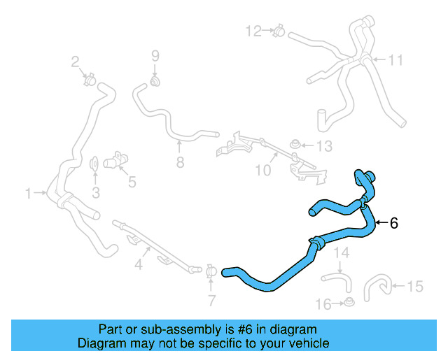 Water Hose 3QF-122-073-AB
