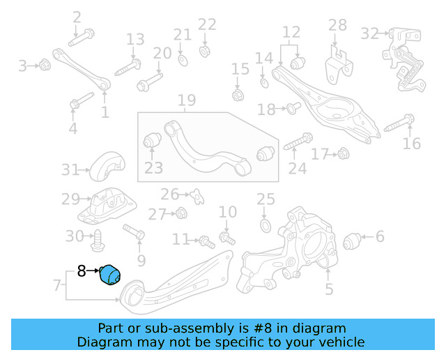 Trailing Arm Bushing 3QF-505-541 - View 6
