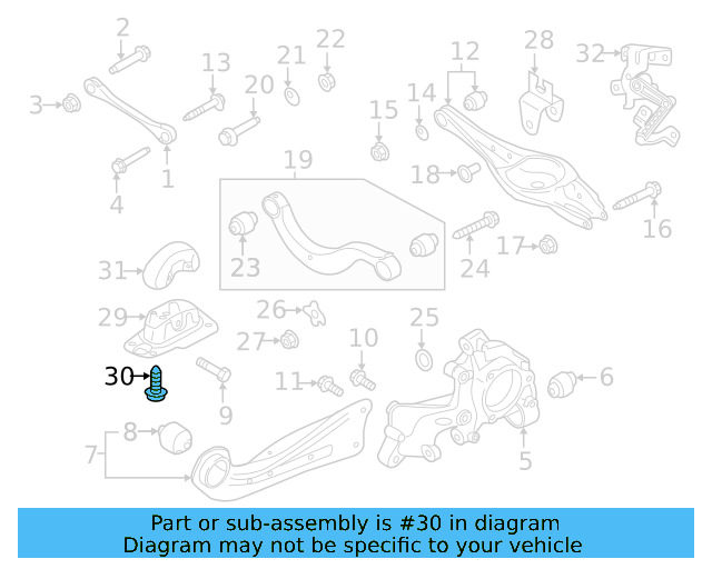 Trailing Arm Mount Bolt N-107-695-01 - View 6