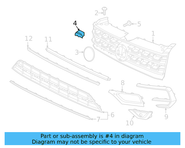 Grille Assembly 3CN-853-651-A-RYP