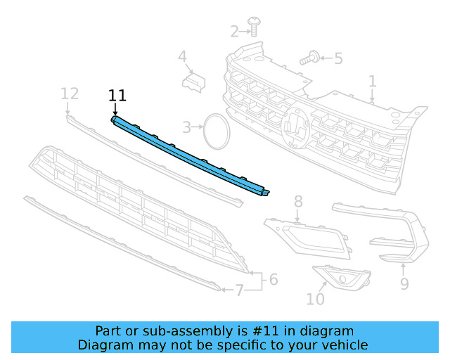 Upper Molding 3CN-853-765-041 - View 3