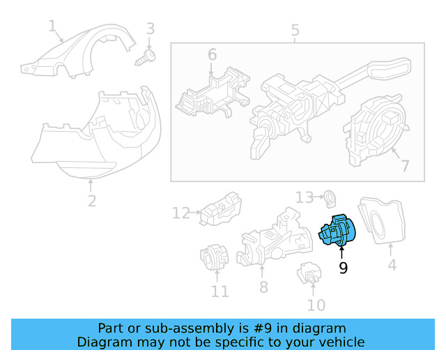 Ignition Lock Cylinder 107-905-855-AF - View 3