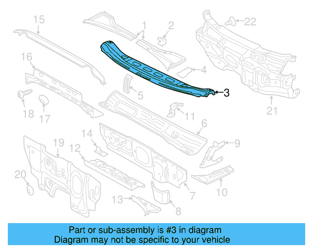 Cowl Top Panel 5G0-802-555-C - View 6