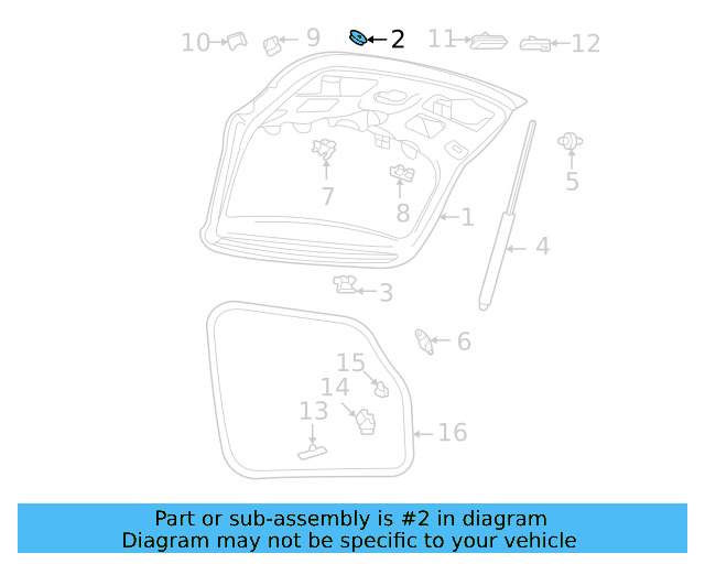 Door Shell Cap WHT-007-662-A - View 3