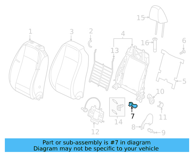 Seat Back Recliner Adjustment Mechanism Cover Cap 5NA-881-715 - View 7
