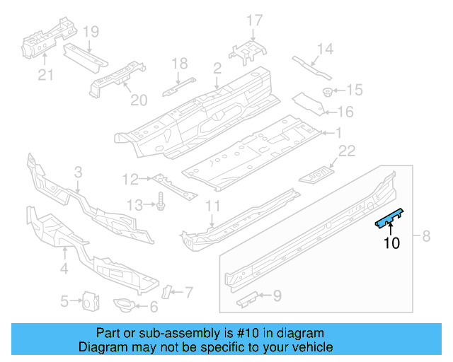 Sill Reinforcement 5Q0-804-244-A - View 9