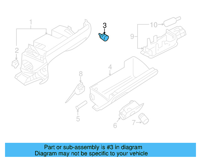 Glove Box Frame Bumper 3C0-857-145 - View 20