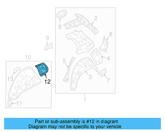 Inner Wheelhouse Mount 5Q0-802-192 - View 6