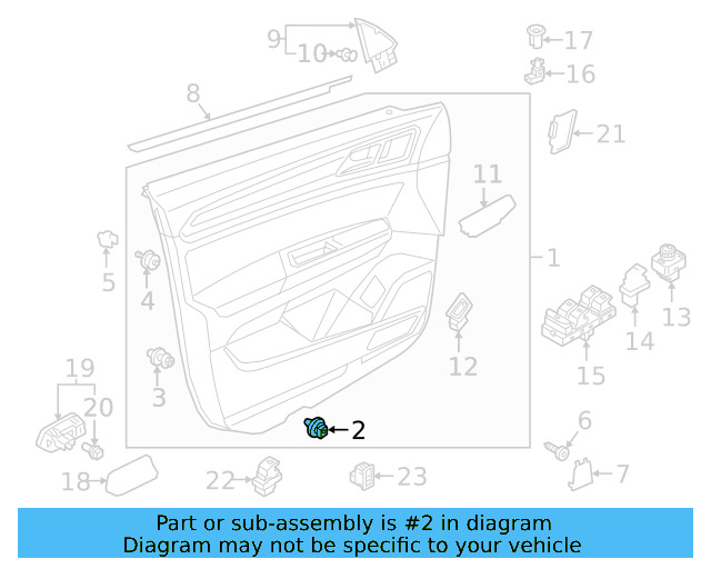 Door Trim Panel Retainer Clip 3AA-868-243-A - View 22