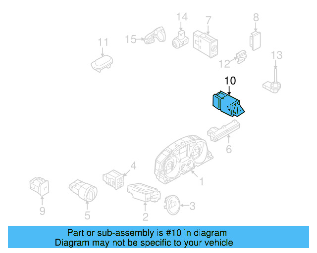 Hazard Switch 3C0-953-509 - View 3
