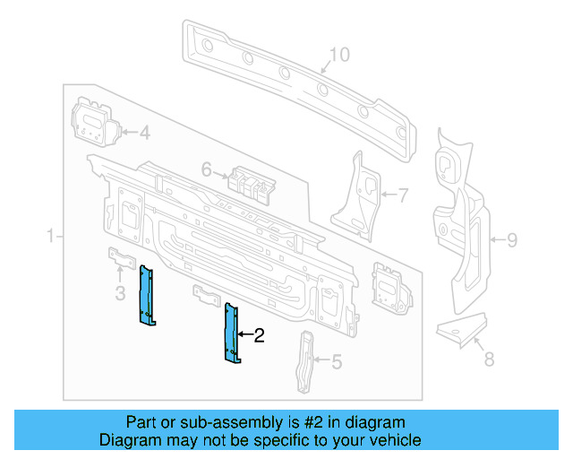 Bumper Cover Support Rail 5G6-813-745-A - View 3