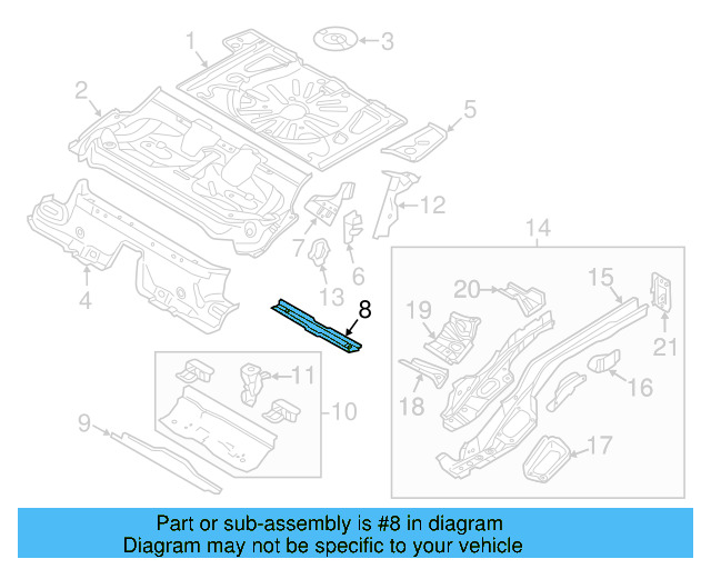 Floor Pan Cross 5Q0-803-347-A - View 3