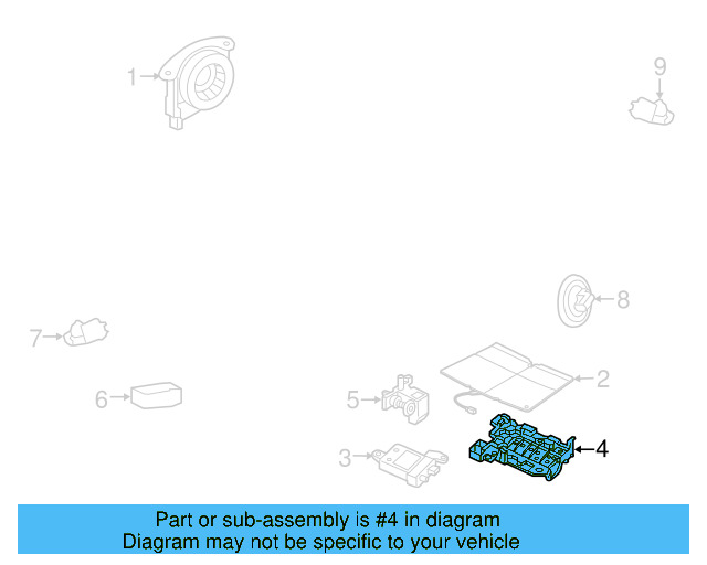 Air Bag Control Module Bracket 5N0-959-730 - View 19